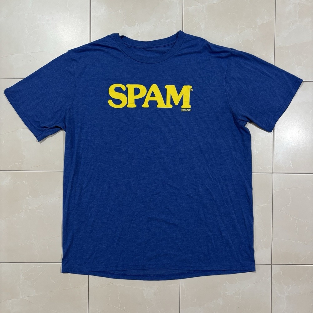 Vintage Style SPAM T Shirt Men's 2XL Hawaii Y2K Blue Food Pork WWII